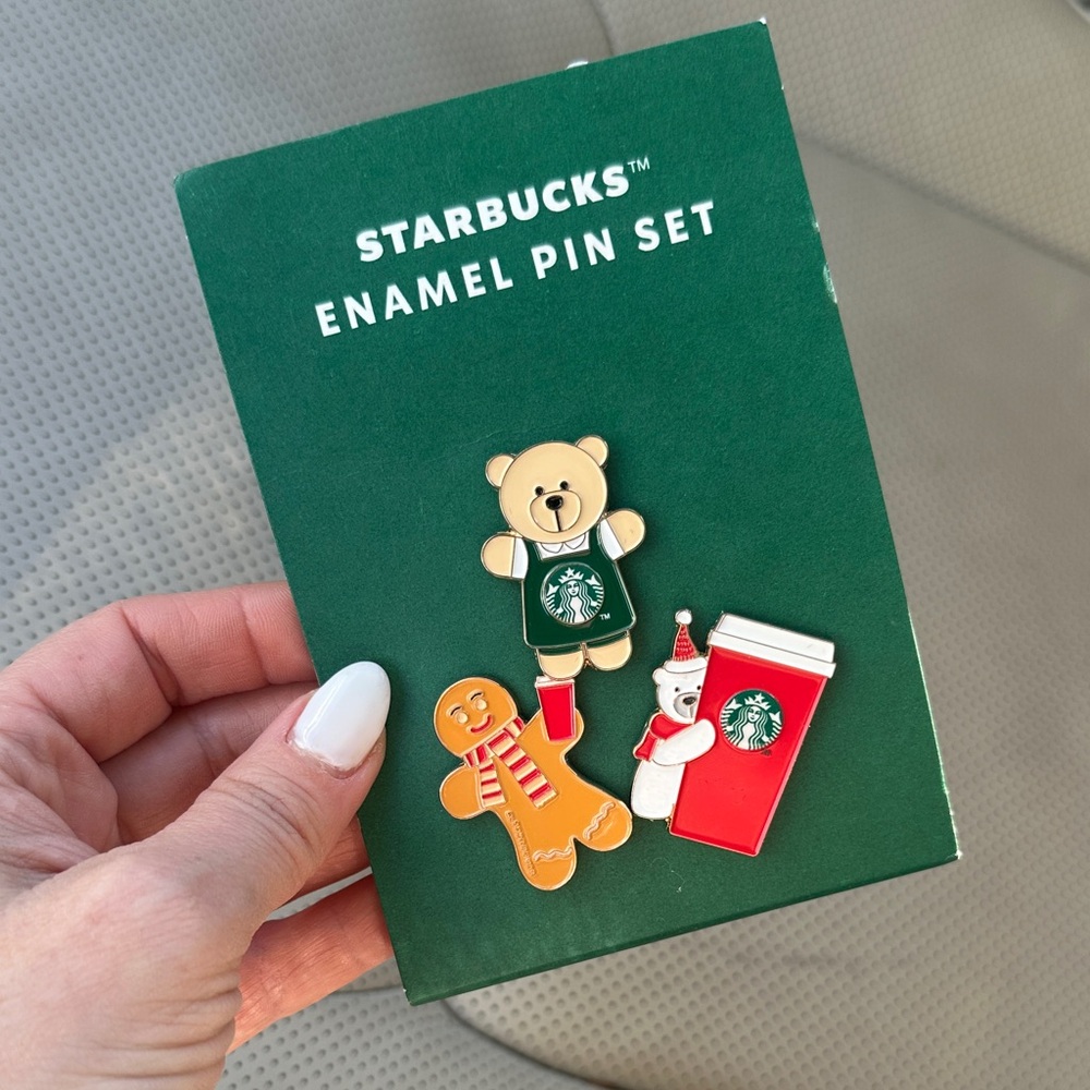 Starbucks Holiday Enamel Pin Collection - Green, Red, Brown